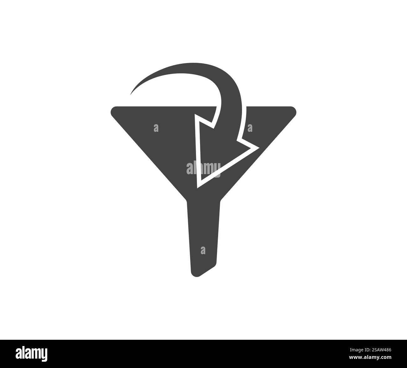 Vettore icona imbuto. Insegna di ordinamento, simbolo del filtro bianco e nero semplice design piatto. Vettore icona imbuto. Segnale di ordinamento, simbolo del filtro in bianco e nero. Illustrazione Vettoriale