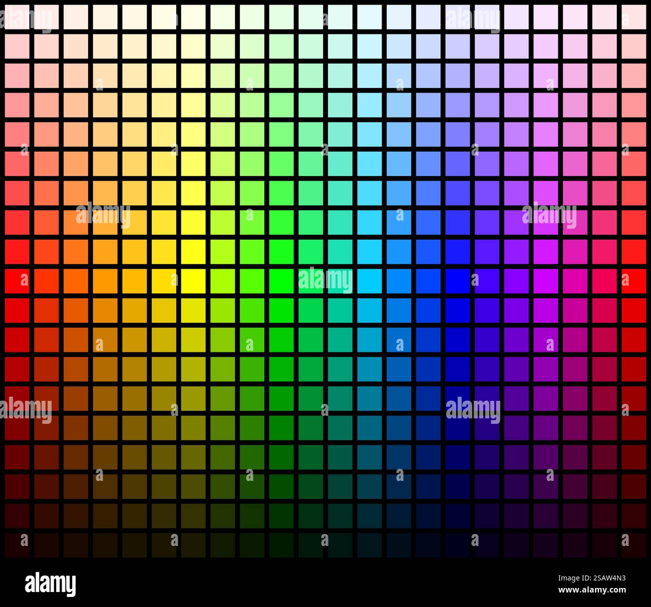 Armonia della tavolozza dei colori. Colori sfumature e luci. Modello vettoriale. Illustrazione Vettoriale