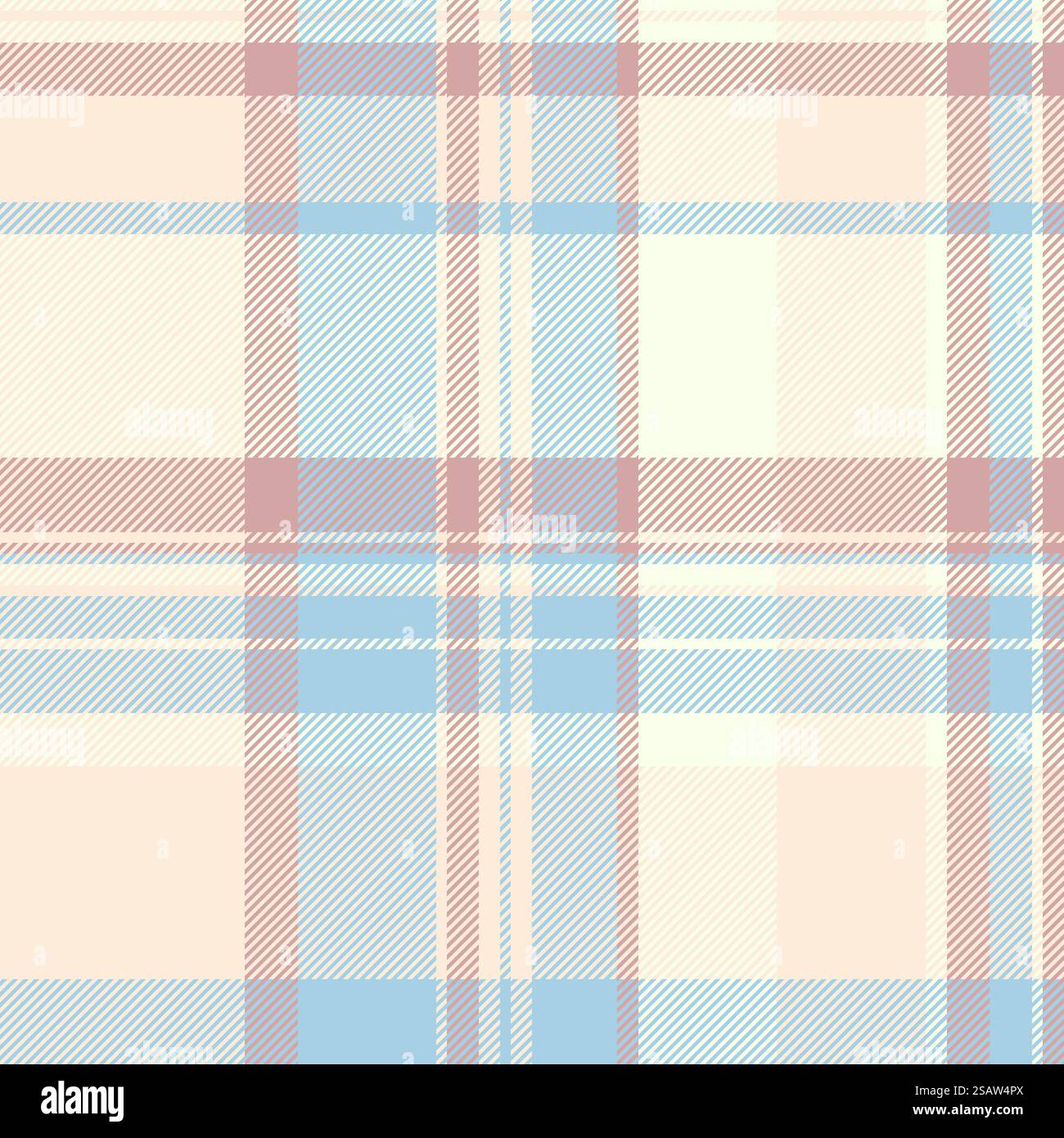 Tartan vettoriale tweed con motivo a quadri con controllo dell'età. Pannello in tessuto senza cuciture con colori chiari e papaya. Illustrazione Vettoriale