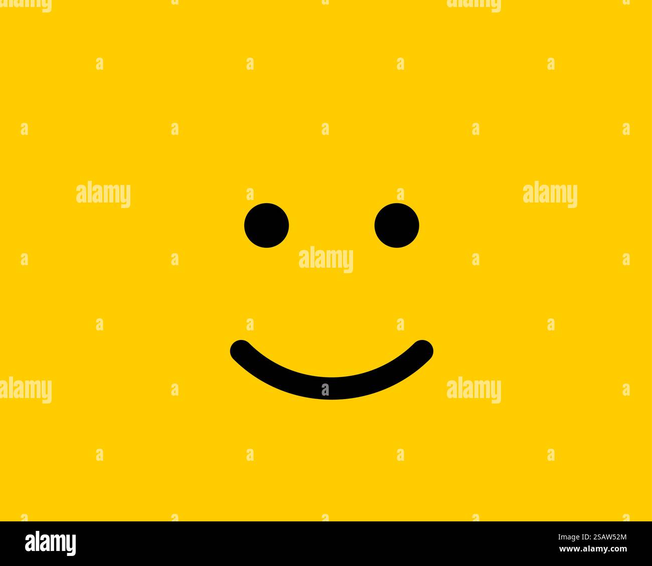 Gli Emoji icona smile simbolo del vettore su sfondo giallo. Smiley face personaggio dei cartoni animati wallpaper. Illustrazione Vettoriale