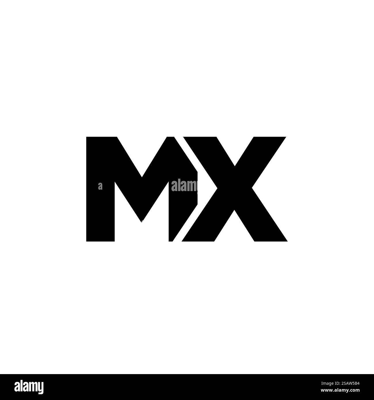 Modello di design Letter M e X, MX alla moda. Logotipo minimo basato su un monogramma iniziale per l'identità dell'azienda. Illustrazione Vettoriale