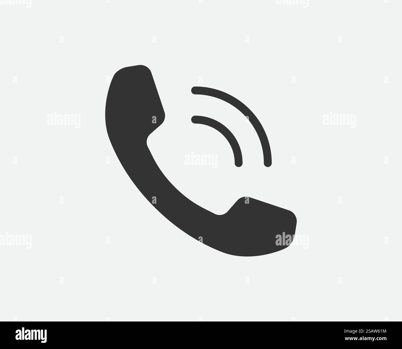 Icona del telefono illustrazione vettoriale. Call center app. Le icone del telefono alla moda stile piatto. Contattaci la linea silhouette. Illustrazione Vettoriale