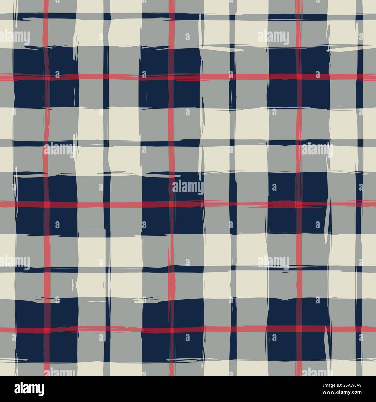 Pennello con motivo senza cuciture effetto grunge a quadri che imita il colore Vichy ad acquerello. Sfondo vettoriale. Pennello con motivo senza cuciture effetto grunge a quadri che imita il colore Vichy ad acquerello Illustrazione Vettoriale