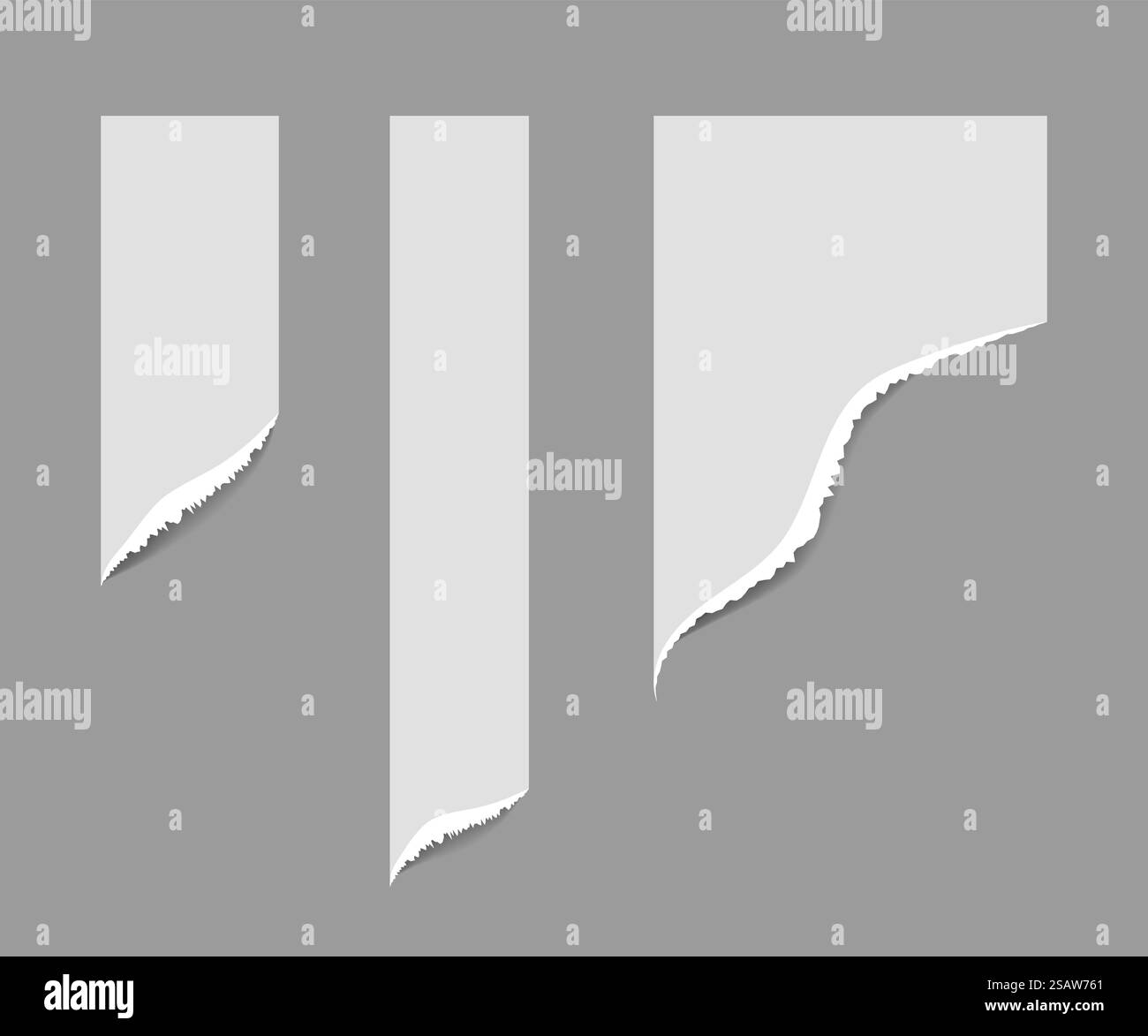 Illustrazione del vettore carta con bordo strappato. Pezzo rimosso vuoto con ombra. Nota bianca di lacerazione... Illustrazione del vettore carta con bordo strappato. Pezzo rimosso vuoto con ombra. Nota bianca a strappo Illustrazione Vettoriale