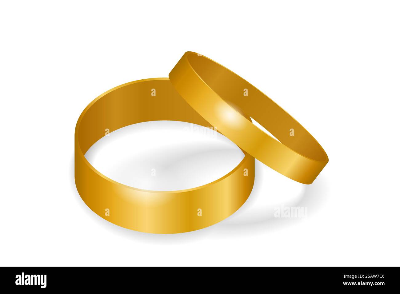 Illustrazione vettoriale delle fedi nuziali in oro. Anello luminoso gioielleria, romanticismo e simbolo d'amore. Illustrazione vettoriale delle fedi nuziali in oro. Anello luminoso gioiello, romanticismo e simbolo d'amore Illustrazione Vettoriale