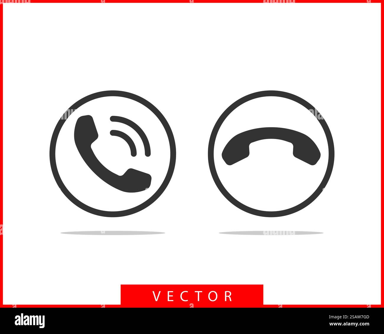 Icona del telefono illustrazione vettoriale. Call center app. Le icone del telefono alla moda stile piatto. Contattaci la linea silhouette. Illustrazione Vettoriale