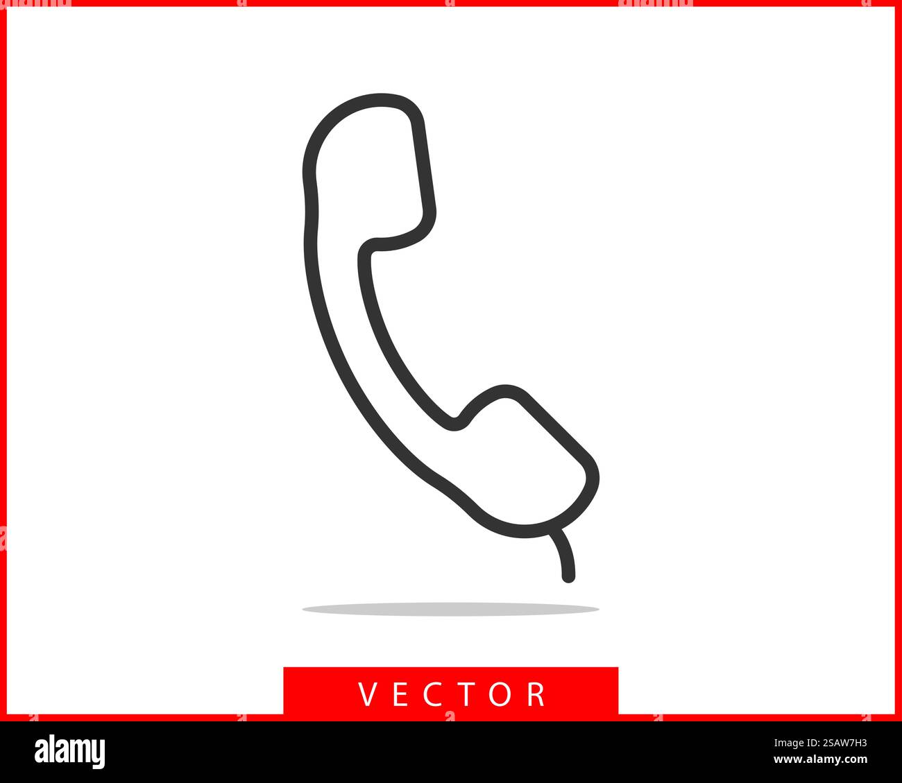 Icona del telefono illustrazione vettoriale. Call center app. Le icone del telefono alla moda stile piatto. Contattaci la linea silhouette. Illustrazione Vettoriale