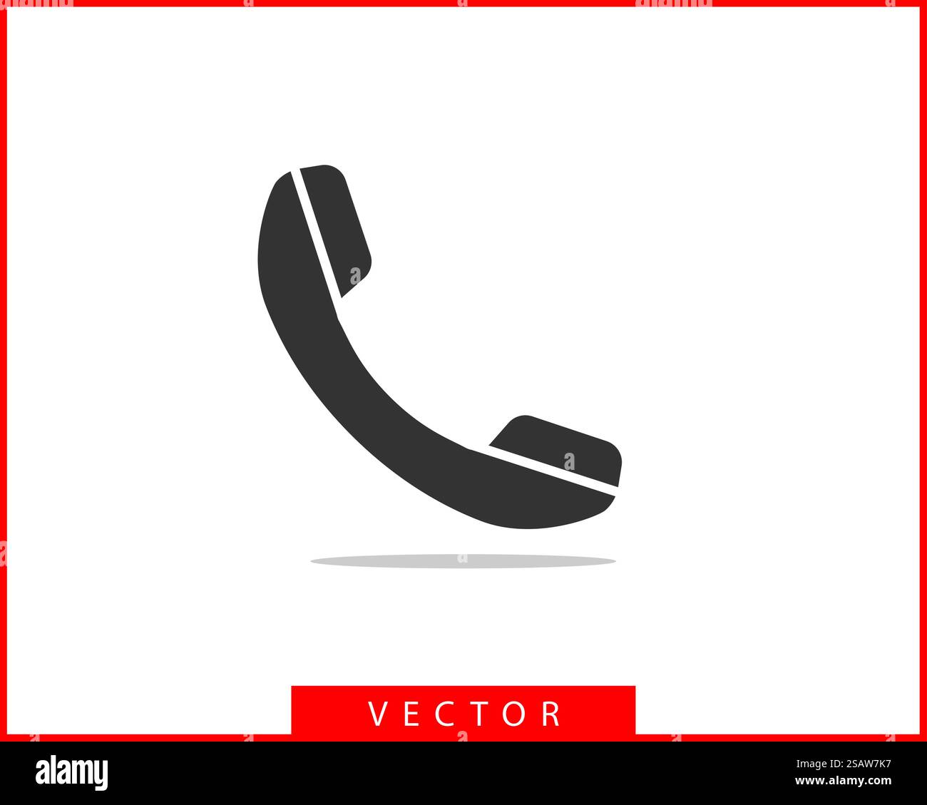 Icona del telefono illustrazione vettoriale. Call center app. Le icone del telefono alla moda stile piatto. Contattaci la linea silhouette. Illustrazione Vettoriale