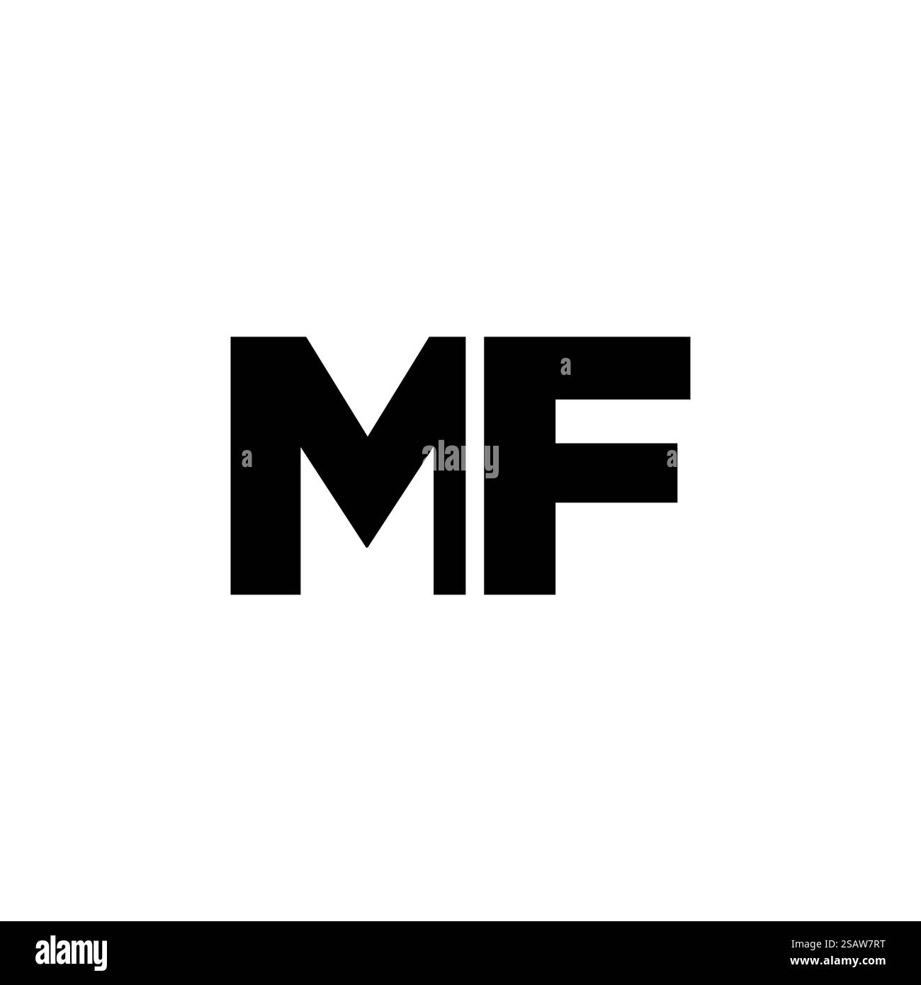 Modello di design con logo MF, lettera M e F alla moda. Logotipo minimo basato su un monogramma iniziale per l'identità dell'azienda. Illustrazione Vettoriale