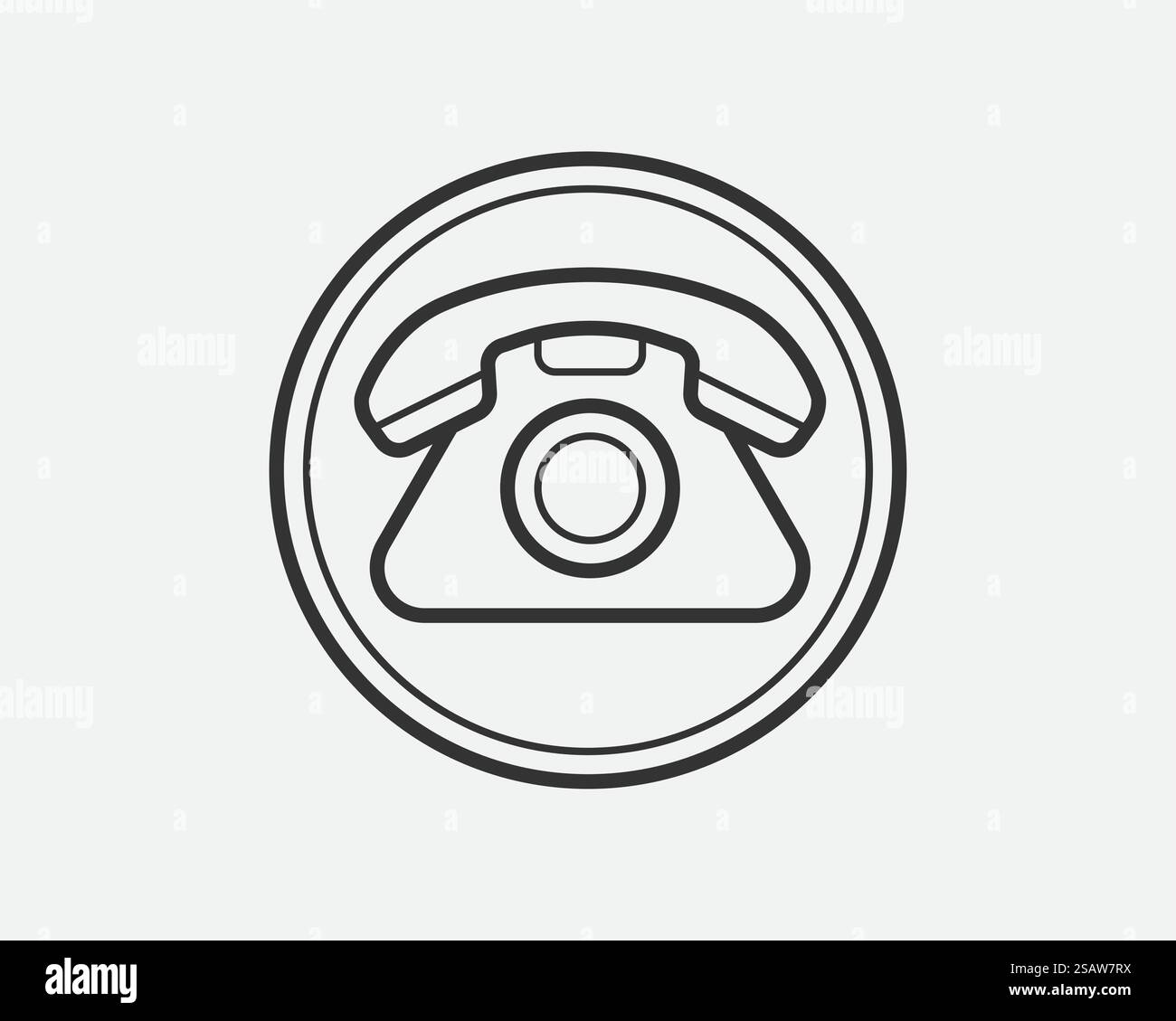 Icona del telefono illustrazione vettoriale. Call center app. Le icone del telefono alla moda stile piatto. Contattaci la linea silhouette. Illustrazione Vettoriale