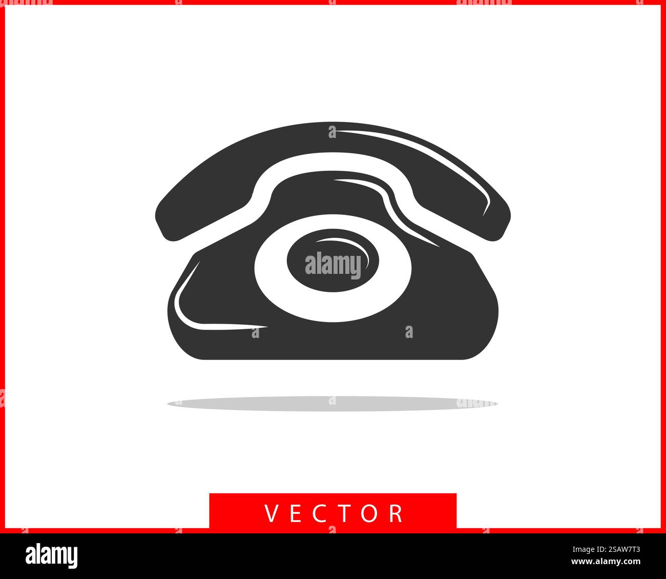 Icona del telefono illustrazione vettoriale. Call center app. Le icone del telefono alla moda stile piatto. Contattaci la linea silhouette. Illustrazione Vettoriale