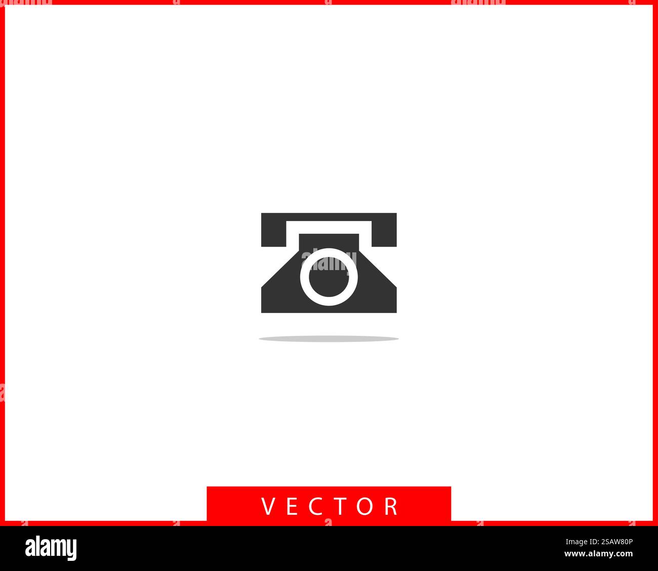 Icona del telefono illustrazione vettoriale. Call center app. Le icone del telefono alla moda stile piatto. Contattaci la linea silhouette. Illustrazione Vettoriale