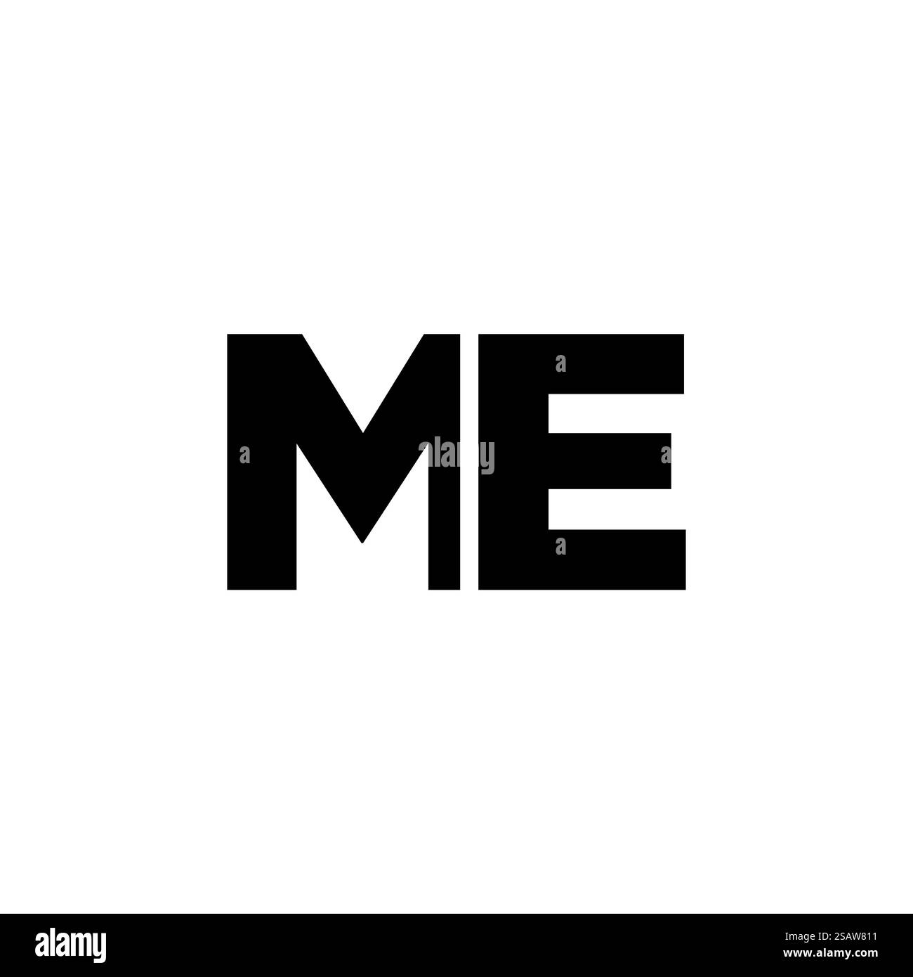 Modello di design Letter M ed e, ME alla moda. Logotipo minimo basato su un monogramma iniziale per l'identità dell'azienda. Illustrazione Vettoriale