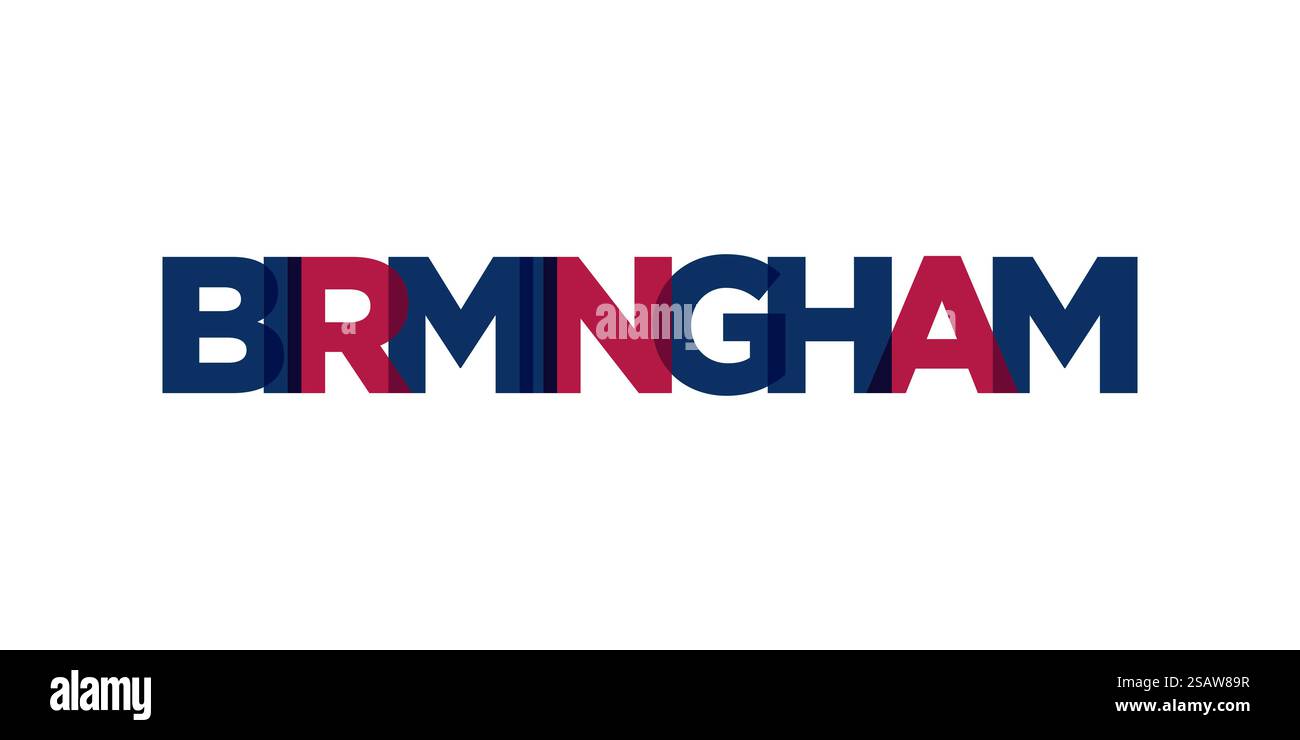 Birmingham, Alabama, USA tipografia slogan design. Logo America con scritta City per stampa e prodotti Web. Birmingham, Alabama, USA tipografia slogan design. Logo America con scritta City grafica per stampa e web. Illustrazione Vettoriale