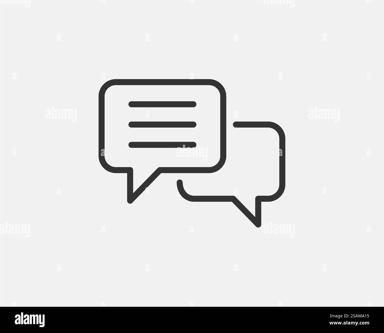 Elemento di disegno vettoriale icona chat. Parla il simbolo della bolla. Palloncino di dialogo per app mobili o sito Web. Web Illustrazione Vettoriale