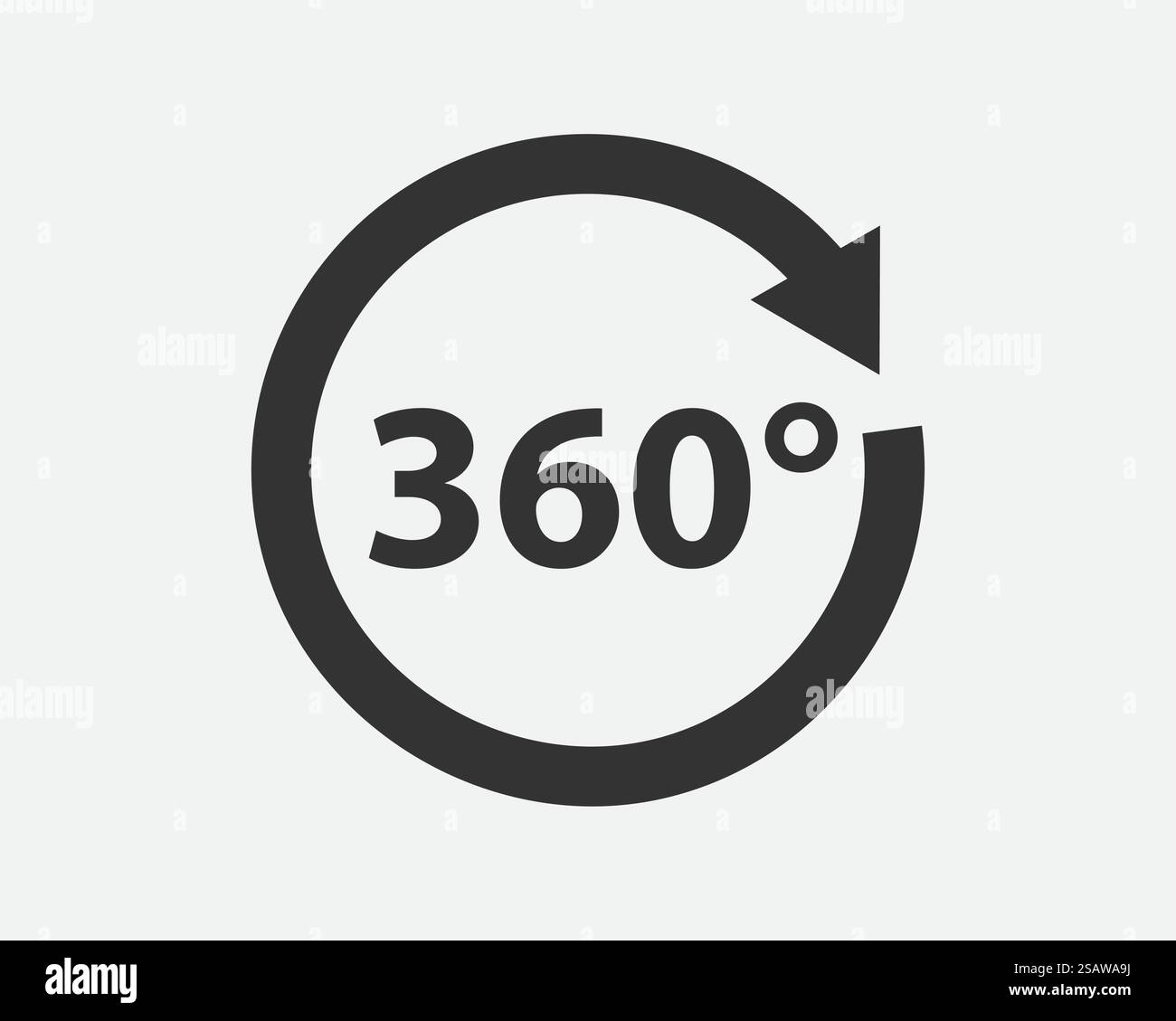 icona del vettore di vista a 360 gradi. Segni e simboli per siti Web, web design, app mobile. Illustrazione Vettoriale