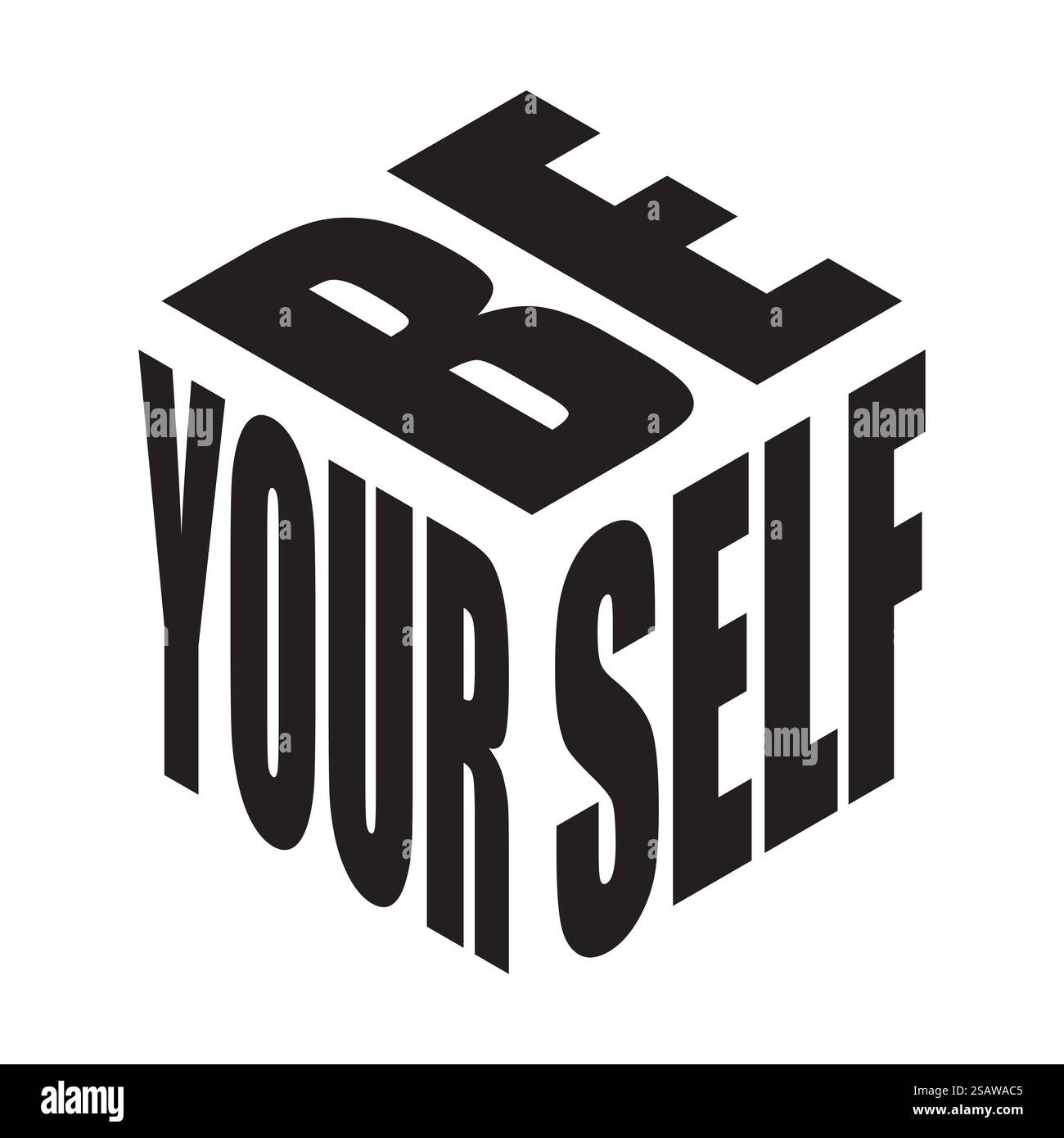 Sii te stesso. Maglietta con slogan di testo semplice. Vettore di frasi grafiche per poster, adesivi, stampe di abbigliamento, biglietti di auguri o cartoline. Elementi tipografici isolati. Illustrazione Vettoriale