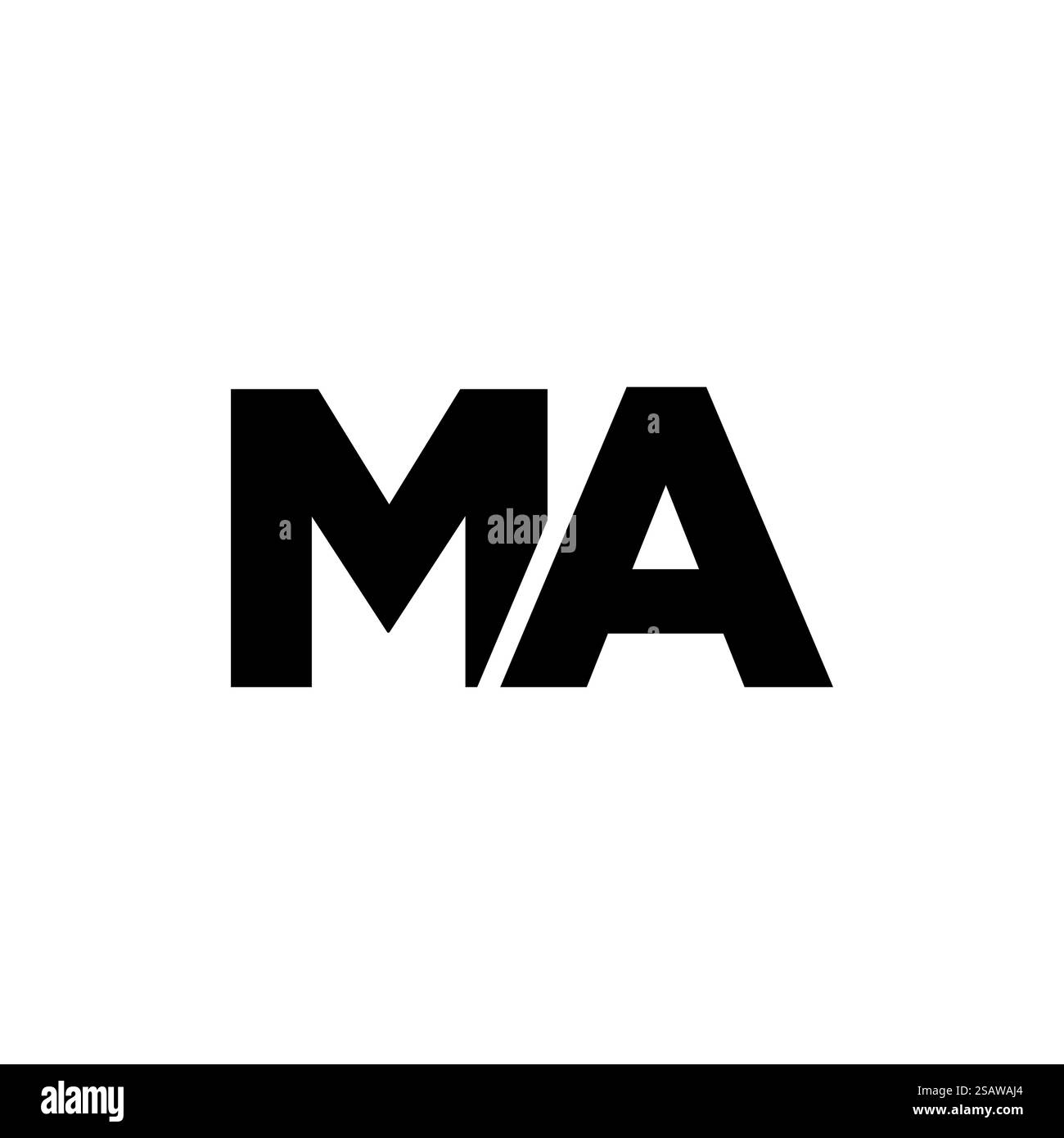 Modello di design Letter M e A, ma alla moda. Logotipo minimo basato su un monogramma iniziale per l'identità dell'azienda. Illustrazione Vettoriale
