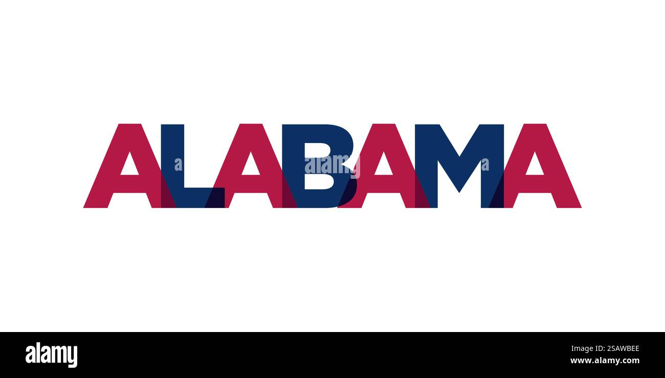 Alabama, USA tipografia slogan design. Logo America con scritta City per stampa e prodotti Web. Alabama, USA tipografia slogan design. Logo America con scritta City grafica per stampa e web. Illustrazione Vettoriale