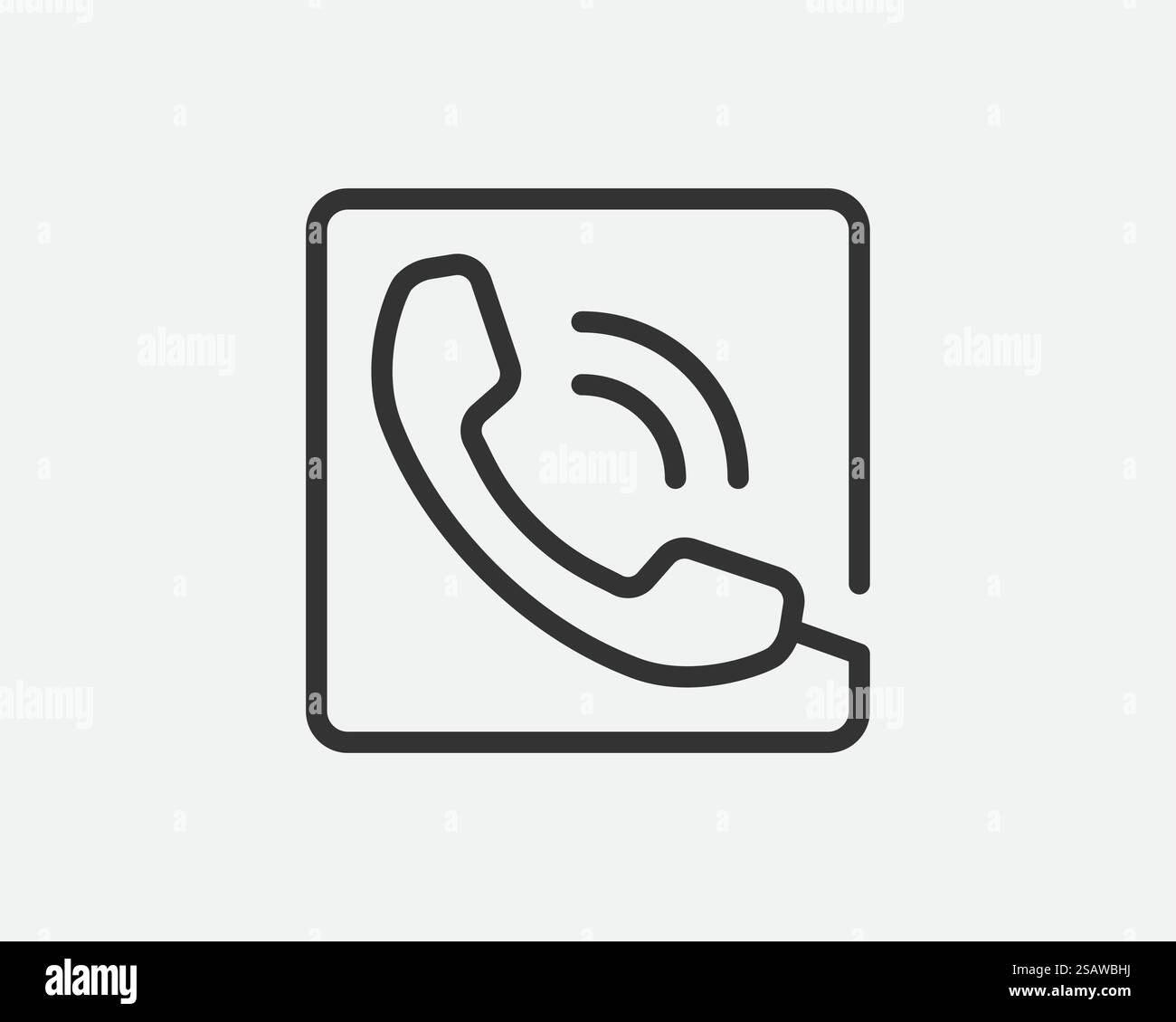 Icona del telefono illustrazione vettoriale. Call center app. Le icone del telefono alla moda stile piatto. Contattaci la linea silhouette. Illustrazione Vettoriale