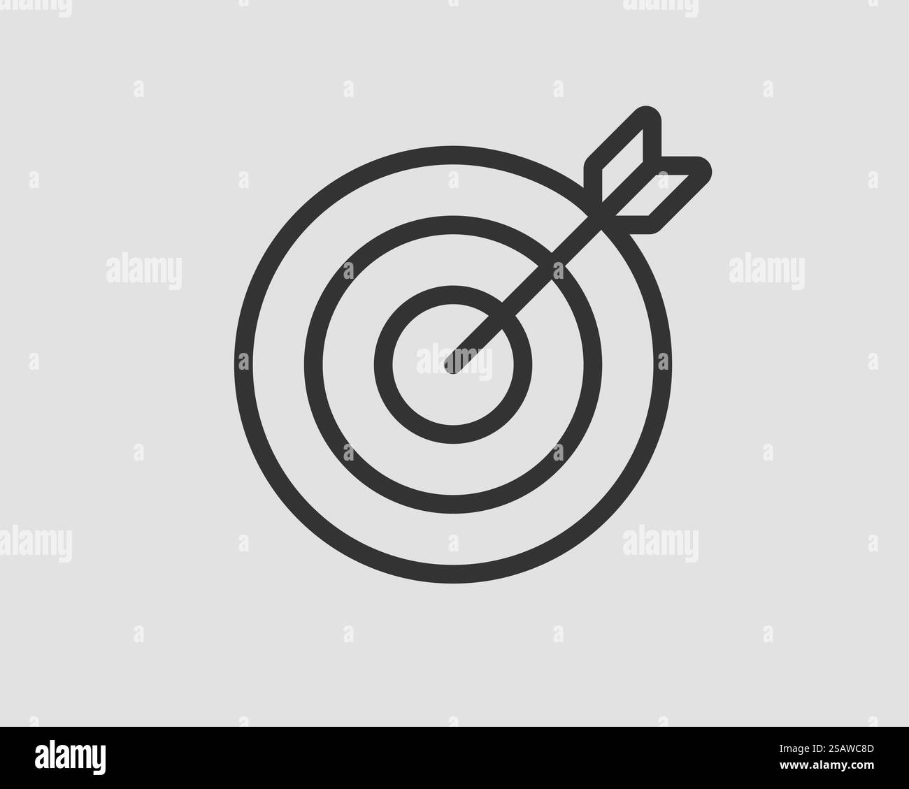 Icona di destinazione vettore. Freccette scheda con freccia isolato. Illustrazione Vettoriale