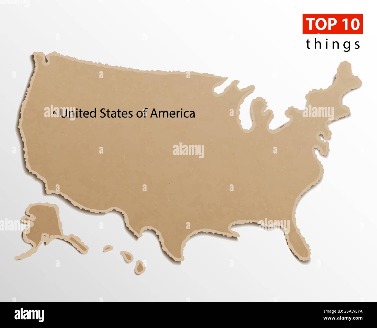 Vettore cartografico degli Stati Uniti d'America. Le mappe USA creano la trama della carta. Elemento di design creativo con informazioni sul modello vuote. Illustrazione Vettoriale