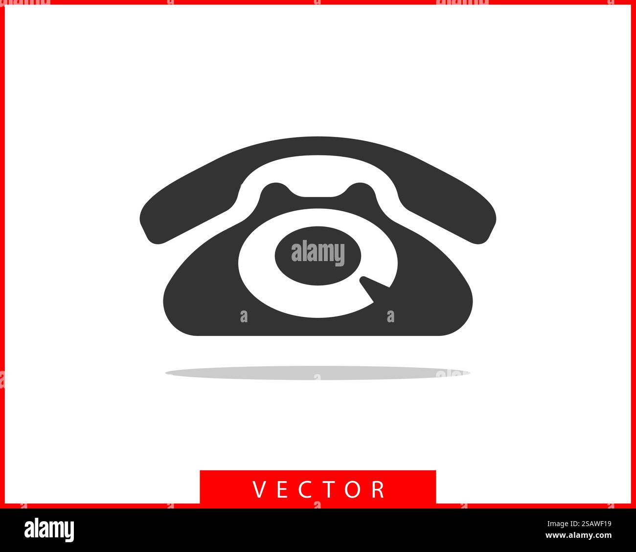 Icona del telefono illustrazione vettoriale. Call center app. Le icone del telefono alla moda stile piatto. Contattaci la linea silhouette. Illustrazione Vettoriale