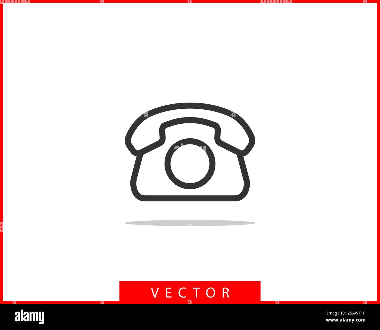 Icona del telefono illustrazione vettoriale. Call center app. Le icone del telefono alla moda stile piatto. Contattaci la linea silhouette. Illustrazione Vettoriale