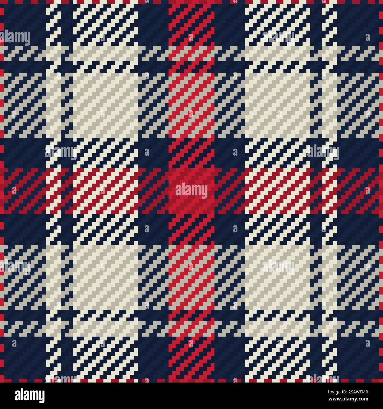 Sfondo vettoriale di disegno tartan. Modello alla moda. Carta da parati vettoriale per le decorazioni di Natale e Capodanno. Tradizionale ornamento scozzese. Motivo senza cuciture di tartan scozzese. Sfondo ripetibile con trama a quadretti. Stampa in tessuto a righe con sfondo vettoriale. Illustrazione Vettoriale