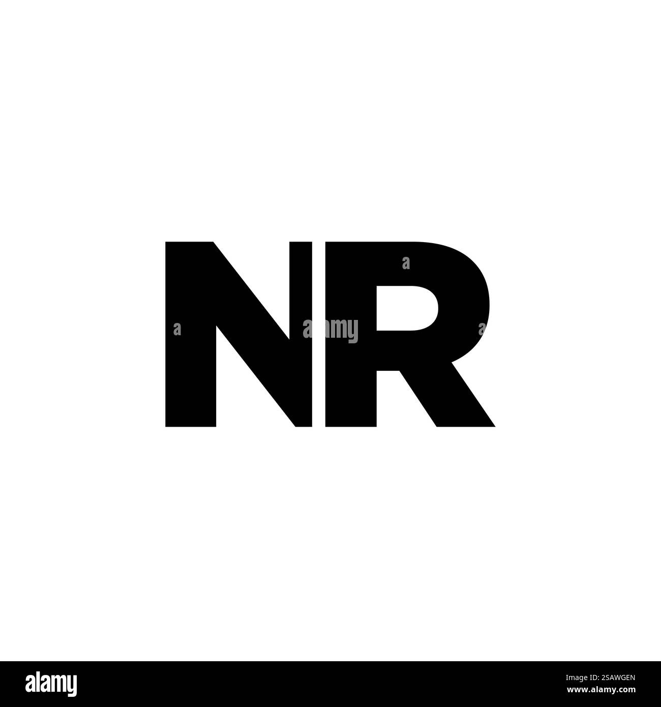 Modello di design Letter N e R alla moda, logo NR. Logotipo minimo basato su un monogramma iniziale per l'identità dell'azienda. Illustrazione Vettoriale