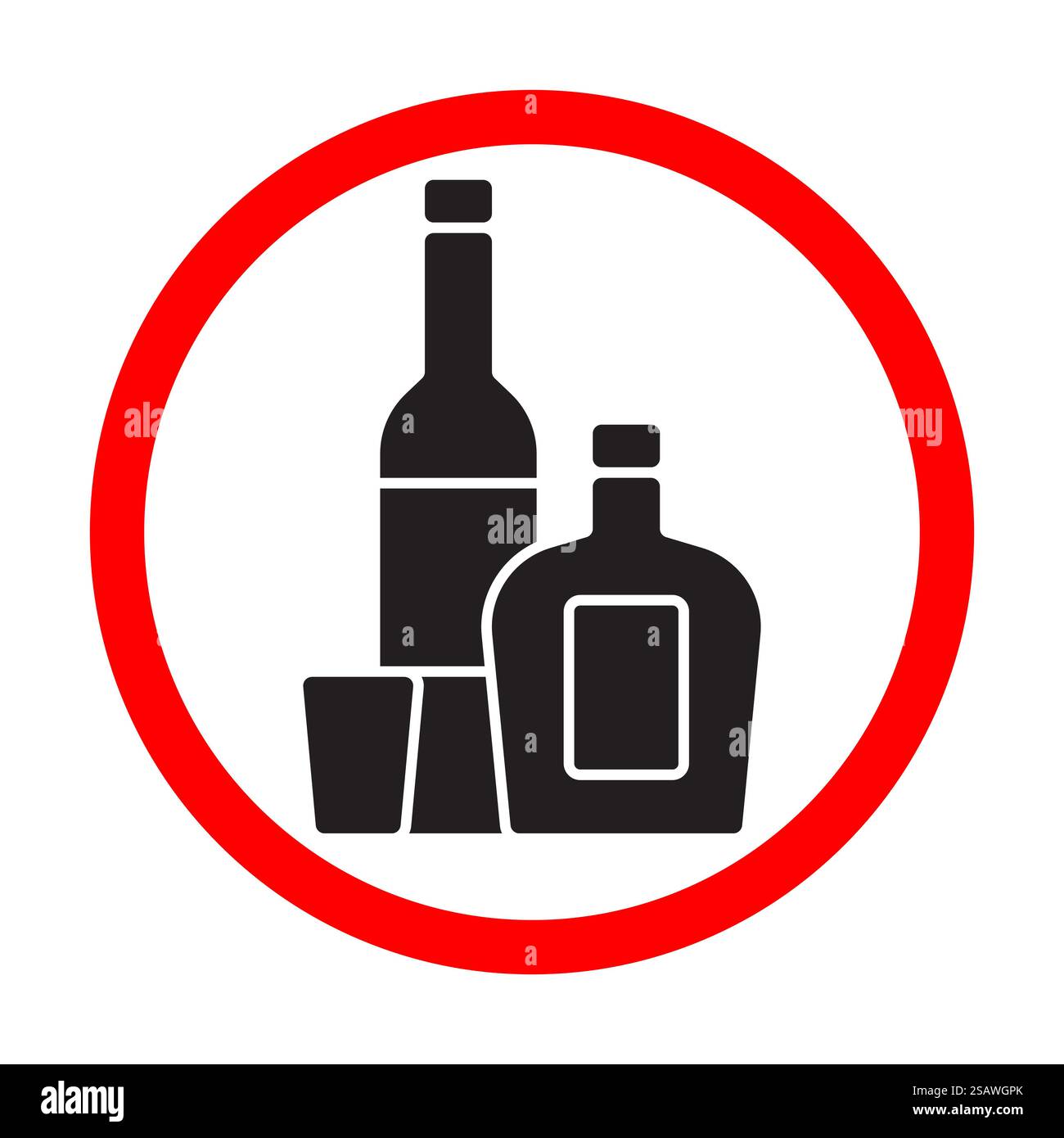 Bottiglie di alcool nero silhouette segno isolato su bianco. Illustrazione vettoriale. Bottiglie di alcool nero silhouette segno isolato su bianco Illustrazione Vettoriale