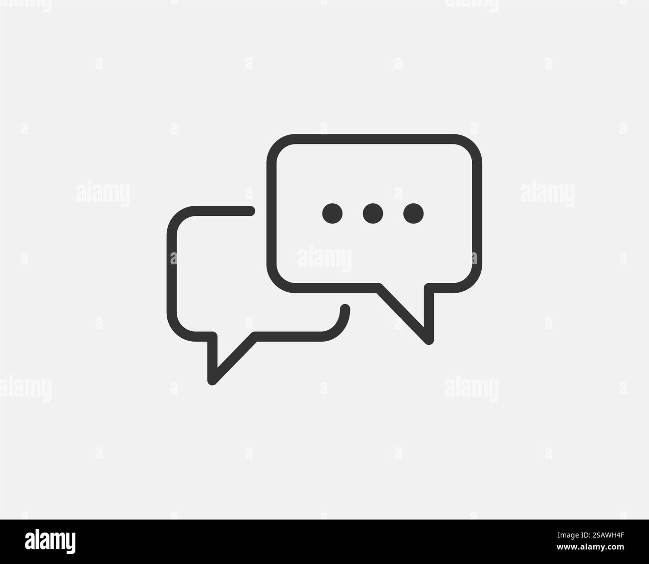 Elemento di disegno vettoriale icona chat. Parla il simbolo della bolla. Palloncino di dialogo per app mobili o sito Web. Web Illustrazione Vettoriale