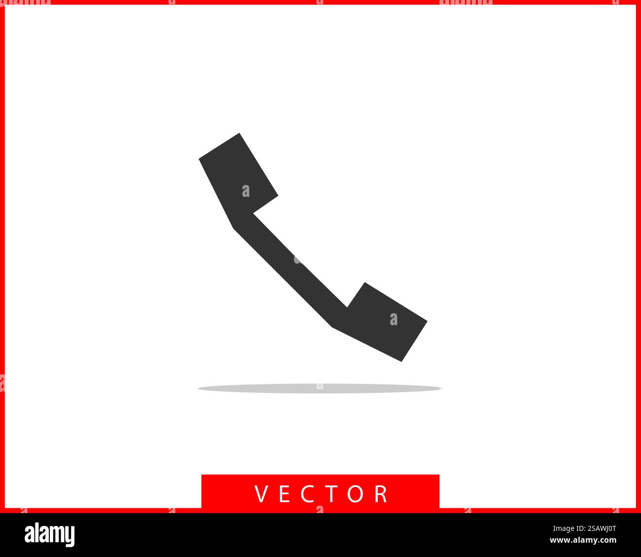 Icona del telefono illustrazione vettoriale. Call center app. Le icone del telefono alla moda stile piatto. Contattaci la linea silhouette. Illustrazione Vettoriale