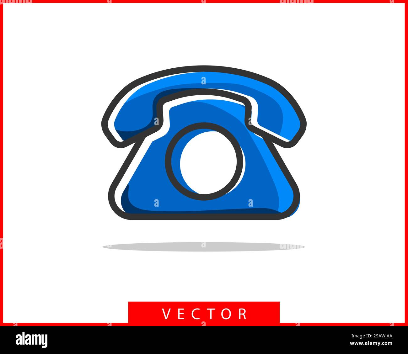 Icona del telefono illustrazione vettoriale. Call center app. Le icone del telefono alla moda stile piatto. Contattaci la linea silhouette. Illustrazione Vettoriale