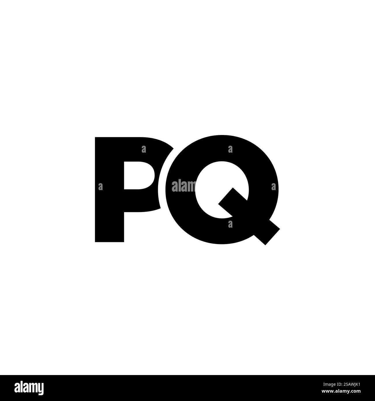 Modello di design Letter P e Q alla moda, logo PQ. Logotipo minimo basato su un monogramma iniziale per l'identità dell'azienda. Illustrazione Vettoriale