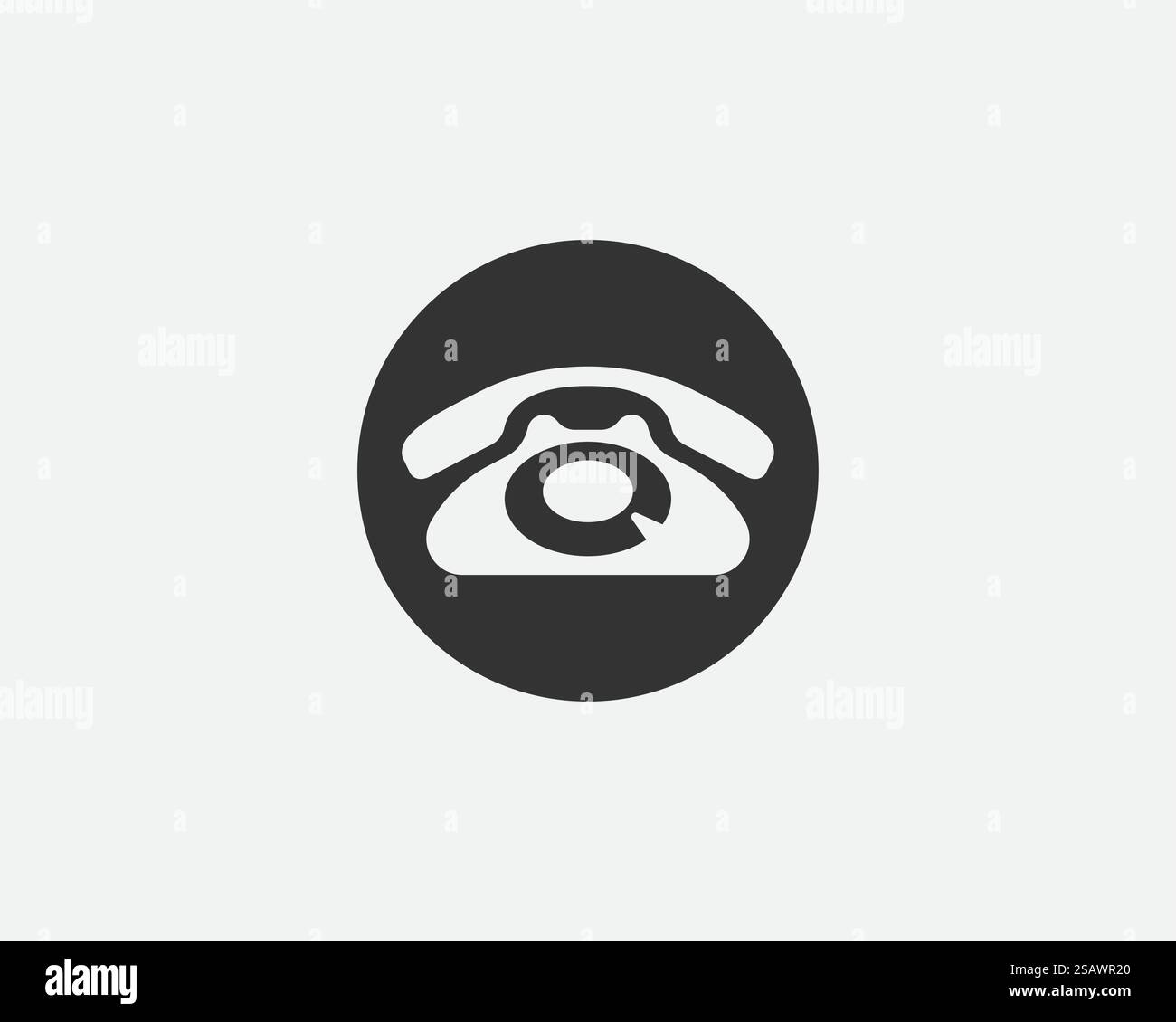 Icona del telefono illustrazione vettoriale. Call center app. Le icone del telefono alla moda stile piatto. Contattaci la linea silhouette. Illustrazione Vettoriale