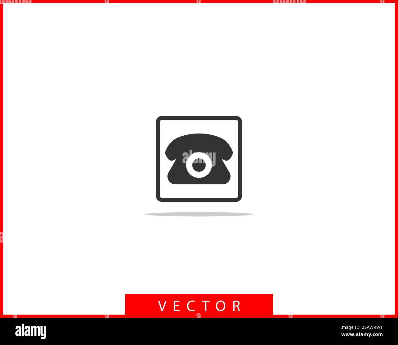 Icona del telefono illustrazione vettoriale. Call center app. Le icone del telefono alla moda stile piatto. Contattaci la linea silhouette. Illustrazione Vettoriale