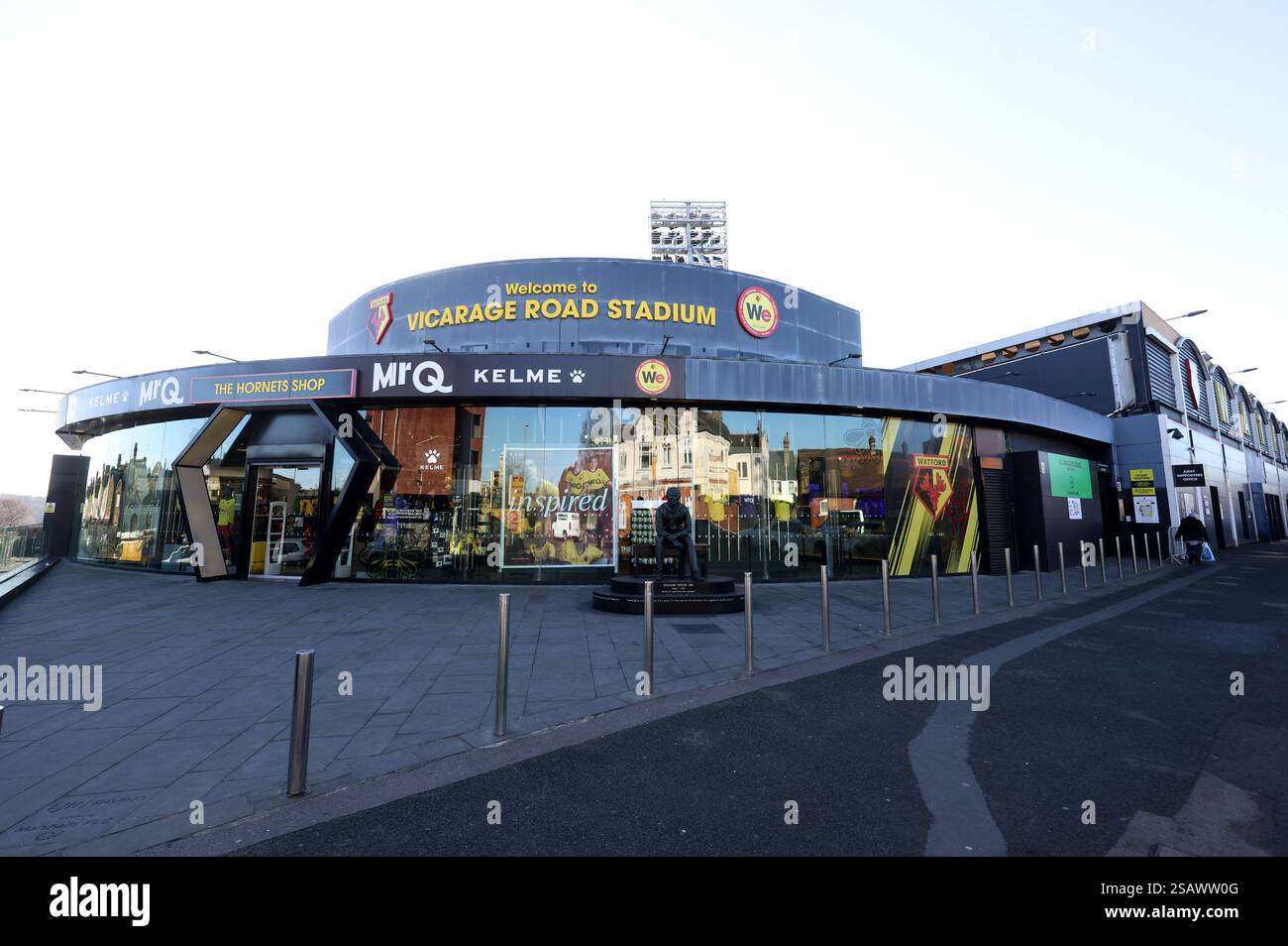 Vedute generali del Watford Football Club, Watford, Hertfordshire, Regno Unito. Foto Stock