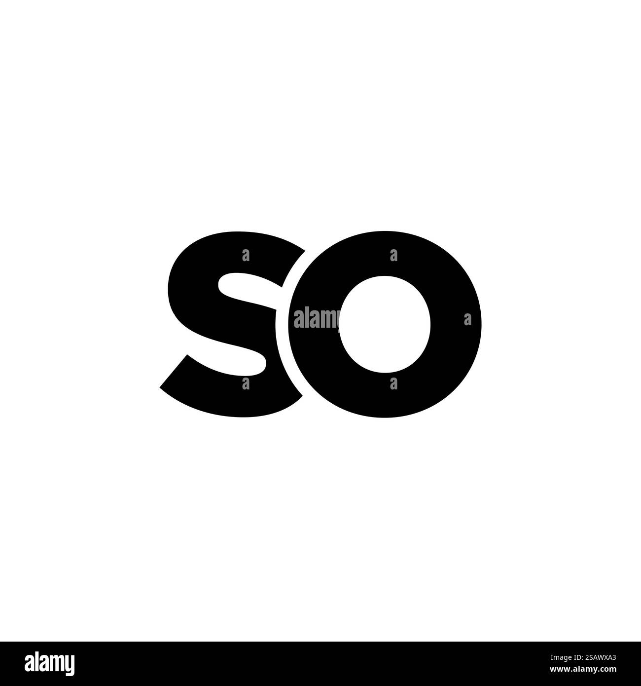 Modello di design Letter S e o, SO logo alla moda. Logotipo minimo basato su un monogramma iniziale per l'identità dell'azienda. Illustrazione Vettoriale