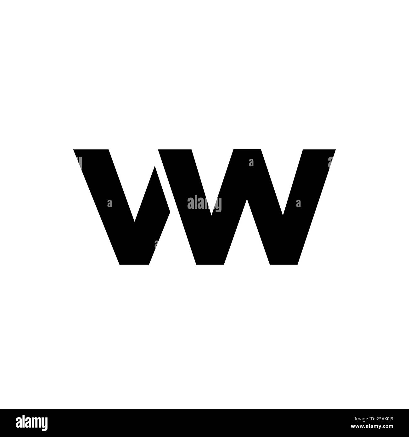 Letter V e W alla moda, modello di design con logo VW. Logotipo minimo basato su un monogramma iniziale per l'identità dell'azienda. Illustrazione Vettoriale