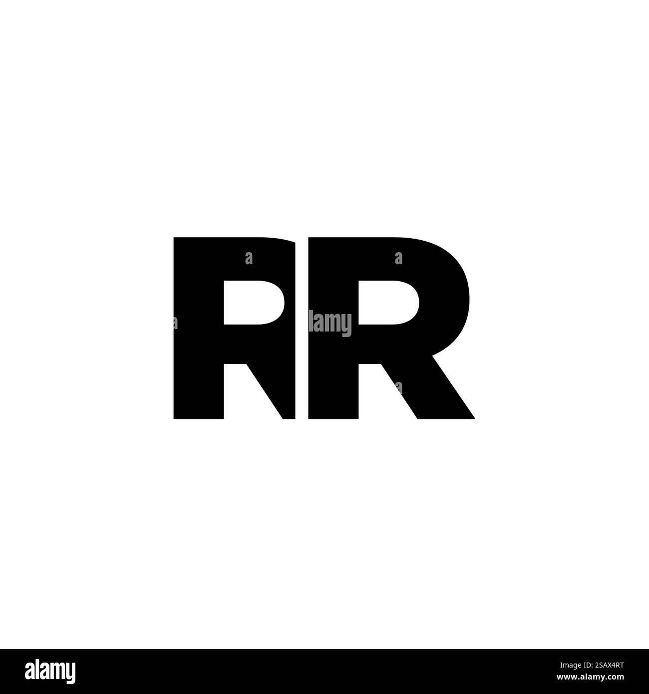 Modello di design Letter R e R, RR alla moda. Logotipo minimo basato su un monogramma iniziale per l'identità dell'azienda. Illustrazione Vettoriale