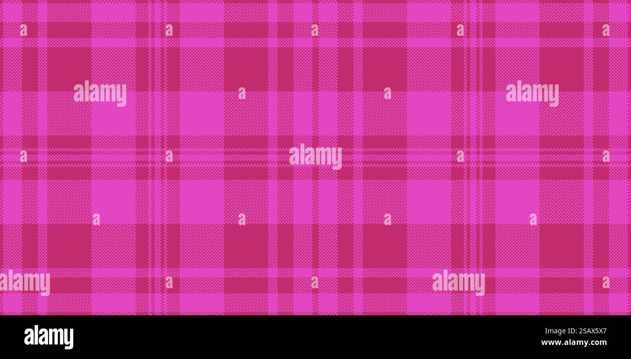 Vettoriale di sfondo tartan clan, tessuto per cerimonie. Motivo a quadri in lana senza cuciture in colore rosa. Illustrazione Vettoriale
