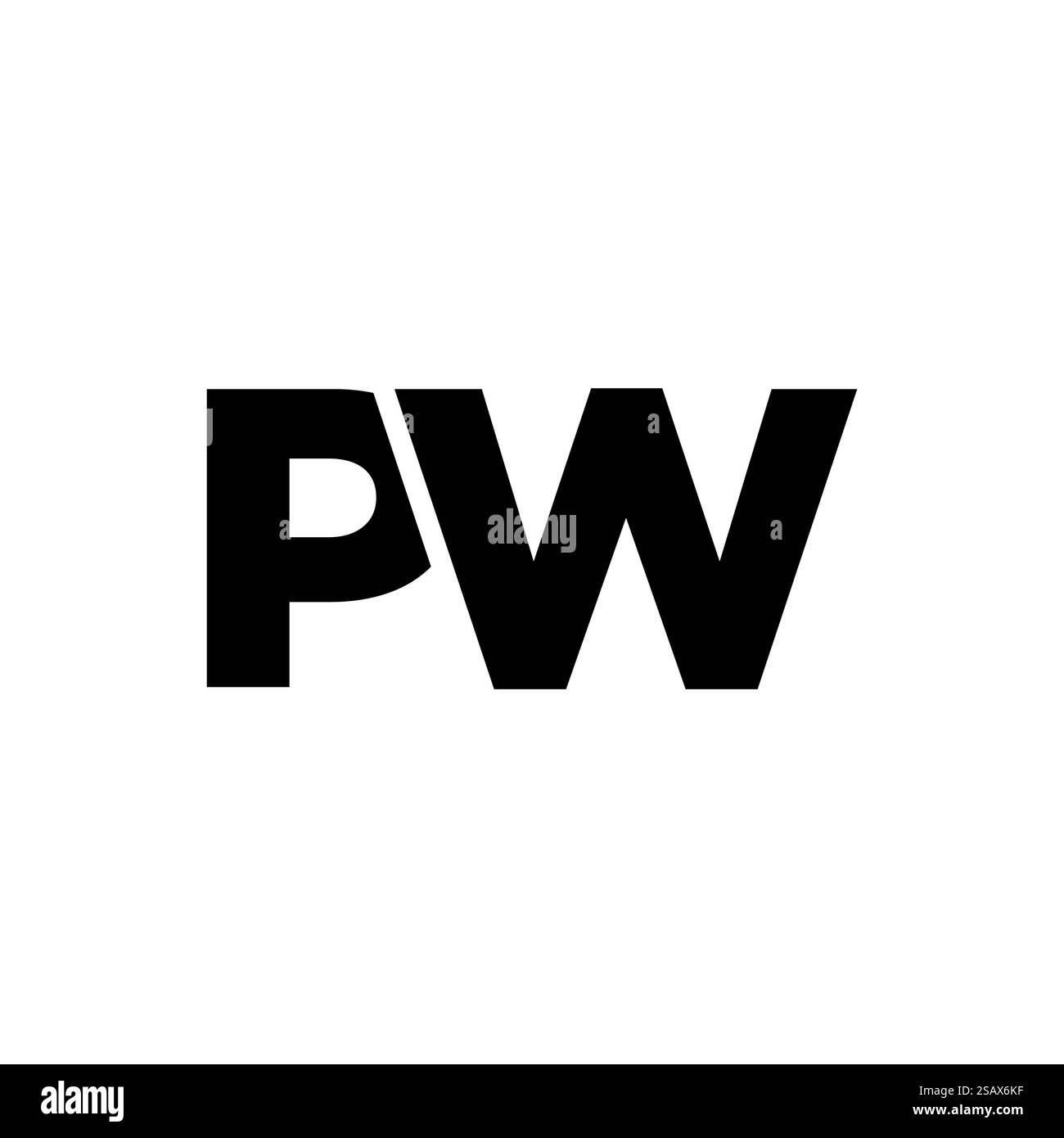 Modello di design Letter P e W trendy, logo PW. Logotipo minimo basato su un monogramma iniziale per l'identità dell'azienda. Illustrazione Vettoriale