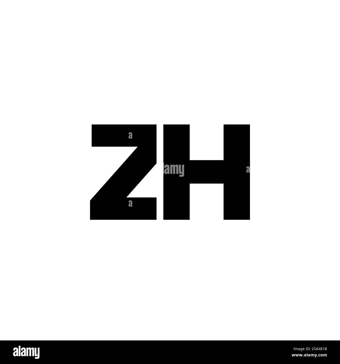 Modello di design Letter Z e H alla moda, con logo ZH. Logotipo minimo basato su un monogramma iniziale per l'identità dell'azienda. Illustrazione Vettoriale