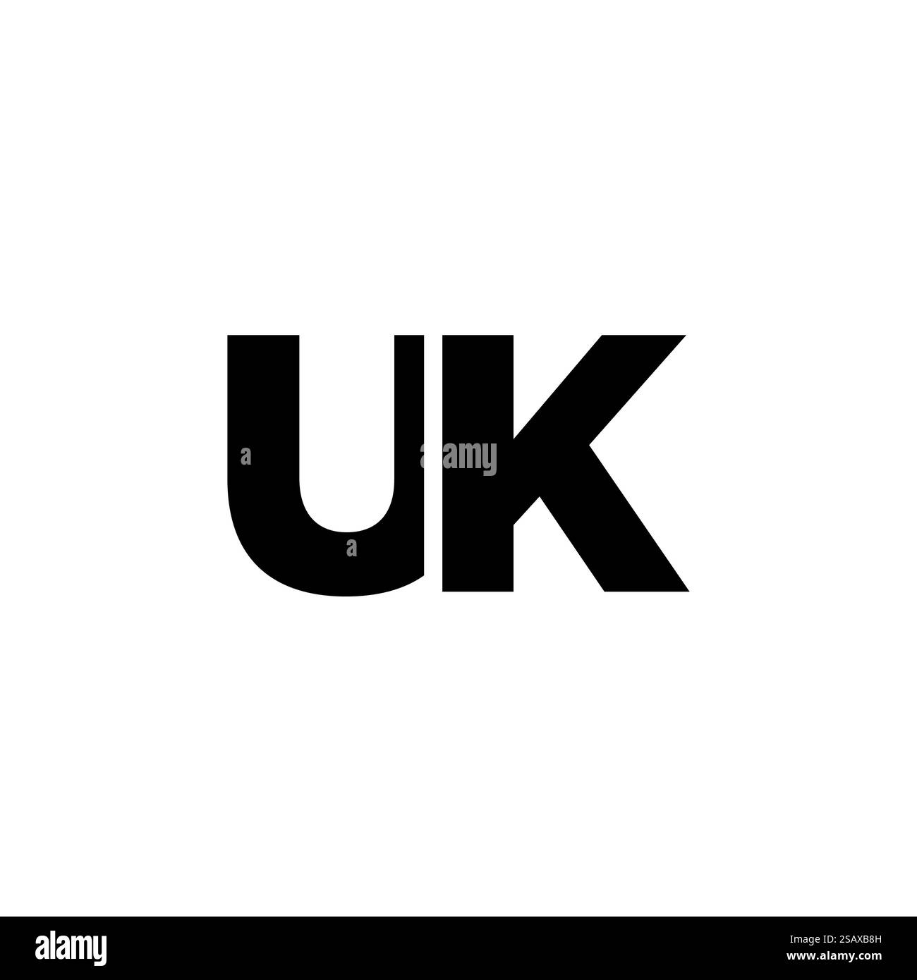 Modello di design Letter U e K alla moda, logo UK. Logotipo minimo basato su un monogramma iniziale per l'identità dell'azienda. Illustrazione Vettoriale