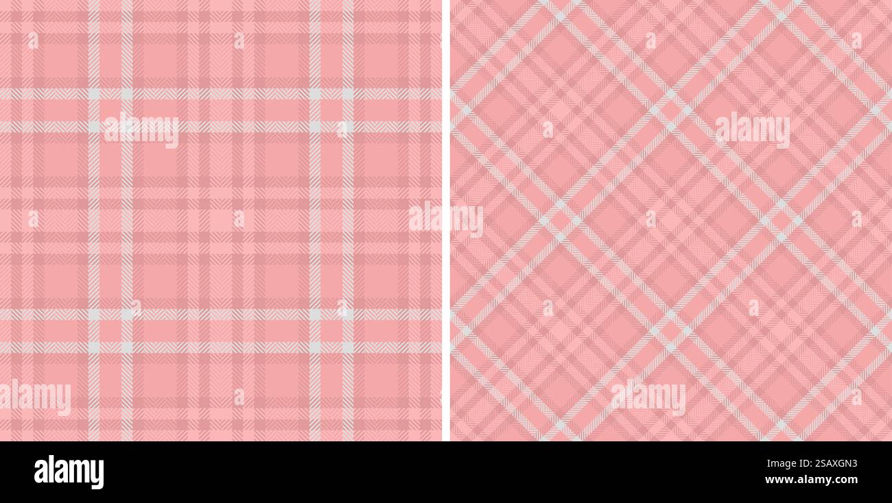 Fondo a quadri con motivo tessile tartan e tessuto vettoriale a scacchi senza cuciture. Impostare i colori della pelle. Colorata carta da parati a scacchi geometrica astratta. Illustrazione Vettoriale