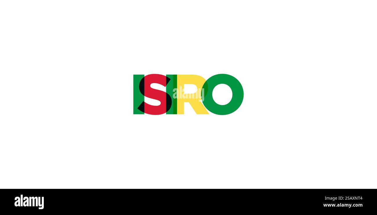 Isiro in Congo emblema per stampa e web. Il design presenta uno stile geometrico, un'illustrazione vettoriale con caratteri tipografici in grassetto in caratteri moderni. Slogan grafico isolato su sfondo bianco. Illustrazione Vettoriale