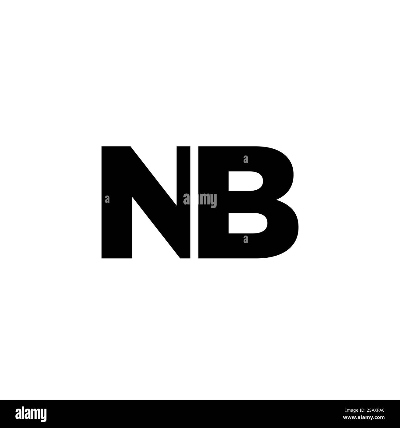 Letter N e B alla moda, modello di design con logo NB. Logotipo minimo basato su un monogramma iniziale per l'identità dell'azienda. Illustrazione Vettoriale