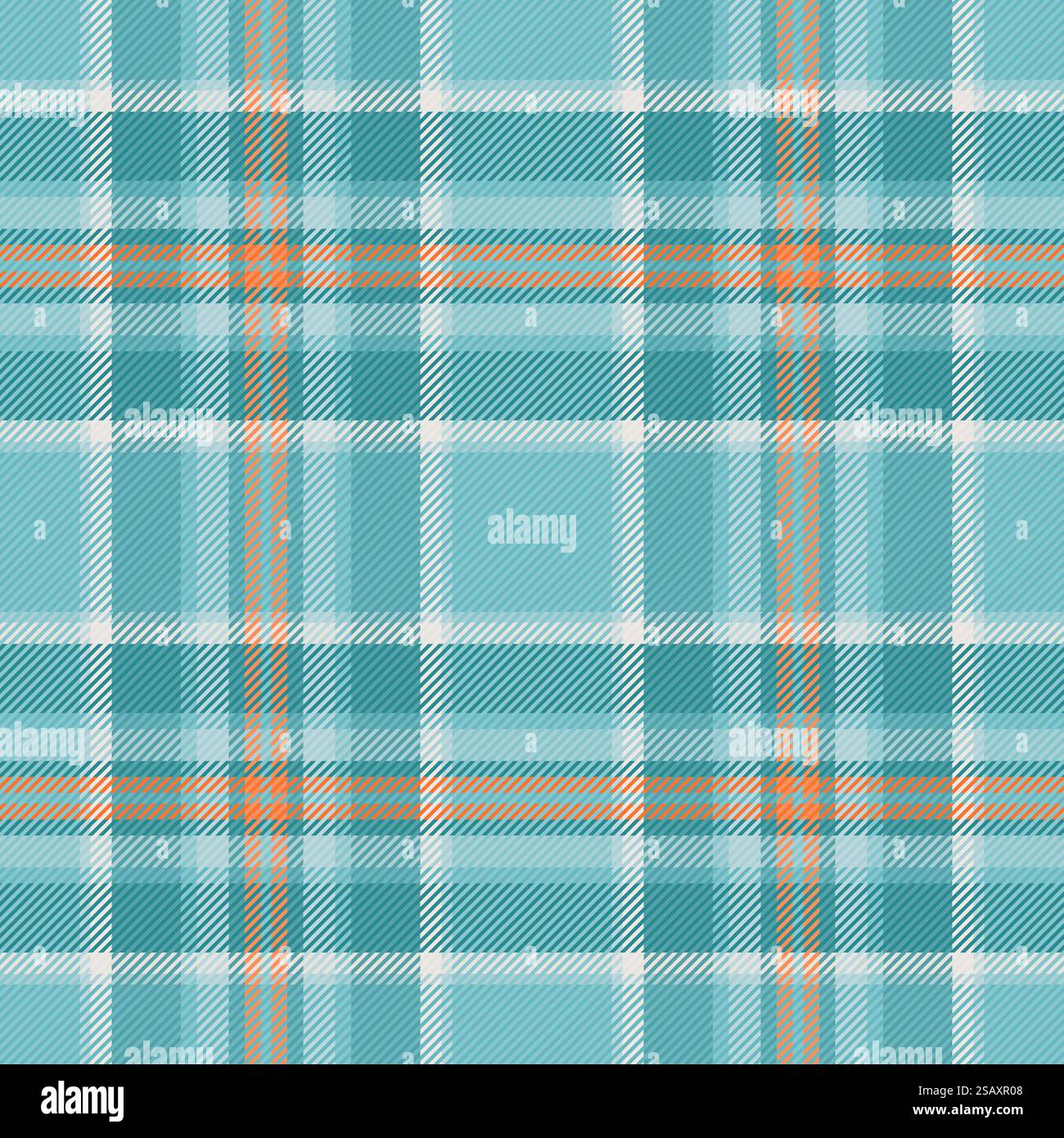 Plaid vettoriale tartan foderato, sfondo in tessuto estetico. Il tessuto Merry senza cuciture è di colore ciano e chiaro. Illustrazione Vettoriale