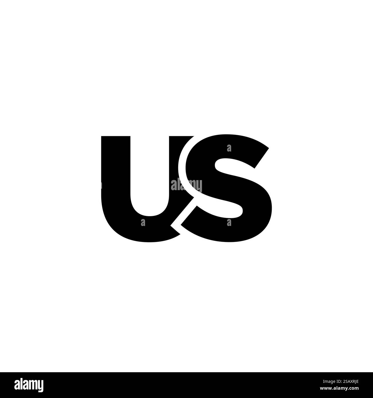 Modello di design Letter U e S, logo USA alla moda. Logotipo minimo basato su un monogramma iniziale per l'identità dell'azienda. Illustrazione Vettoriale
